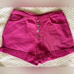 Shorts Vintage 90s Gitano Denim Hot Pink No Waist Cuffed 29.5W